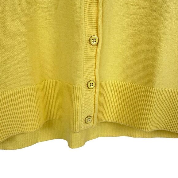 Talbots Yellow Cotton Cardigan Medium - Picture 3 of 7